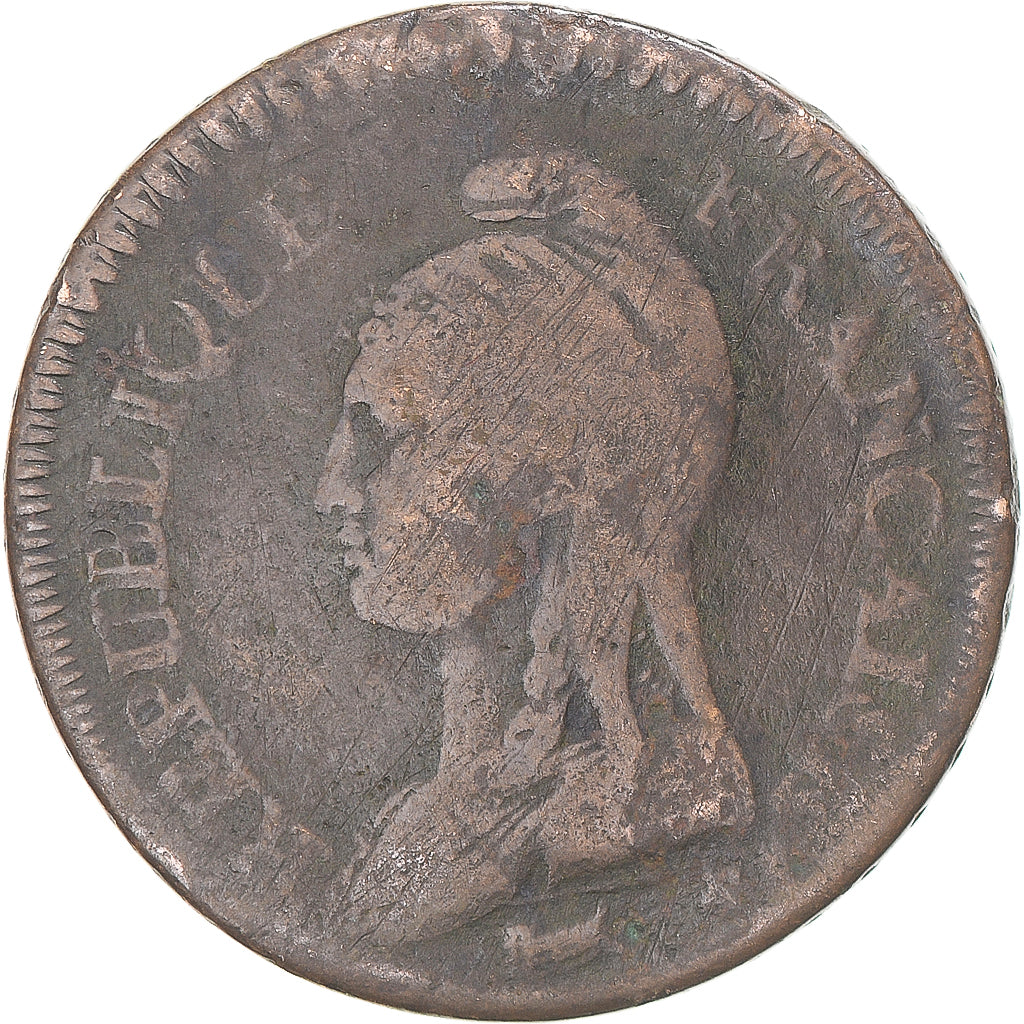 Münze, Frankreich, Dupré, Decime, AN 7, Paris, S+, Kupfer, Gadoury:187