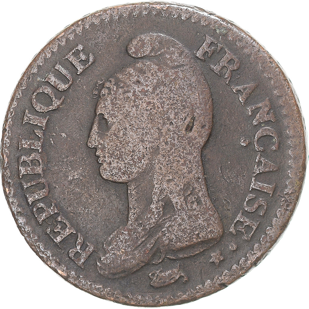 Moneta, Francja, Dupré, Decime, AN 7/5, Paris, VF(30-35), Miedź, Gadoury:187