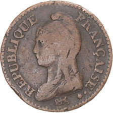 France, 1 Décime, Dupré, AN 7/5, Paris, Copper, VF(20-25), Gadoury:187