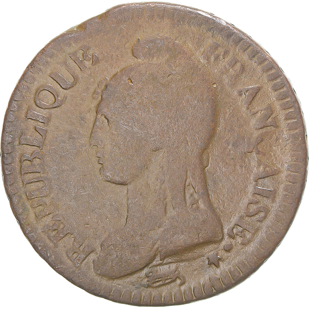 Moneta, Francja, Dupré, Decime, AN 7/5, Paris, VF(30-35), Miedź, Gadoury:187