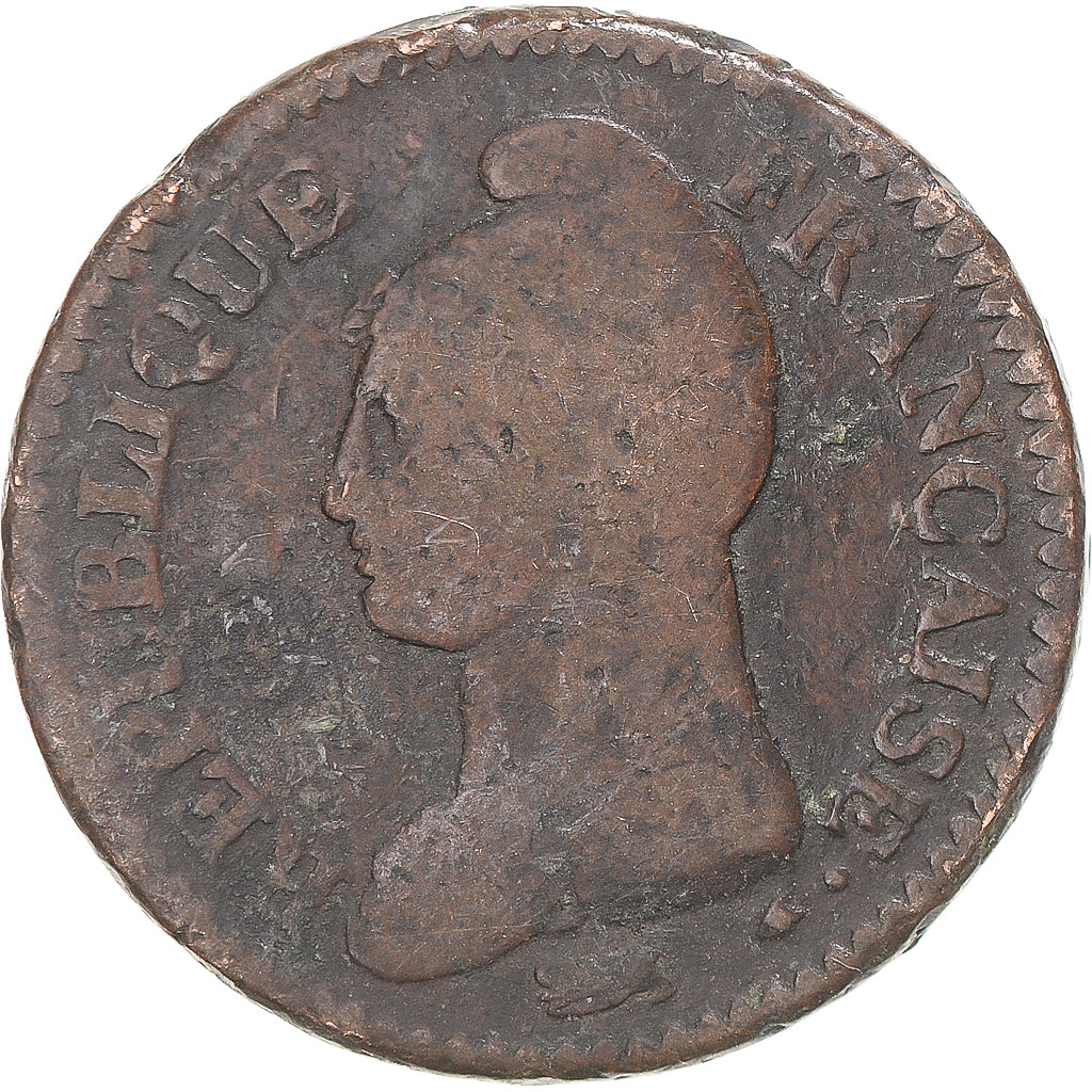 Moneda, Francia, Dupré, Decime, AN 7, Paris, BC+, Cobre, Gadoury:187