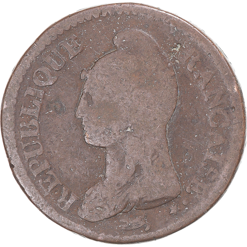 Münze, Frankreich, Dupré, Decime, AN 5, Paris, S, Kupfer, Gadoury:187