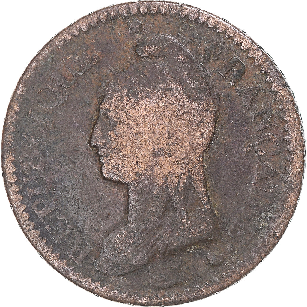 Moeda, França, Dupré, Decime, AN 8, Paris, VF(30-35), Cobre, Gadoury:187a