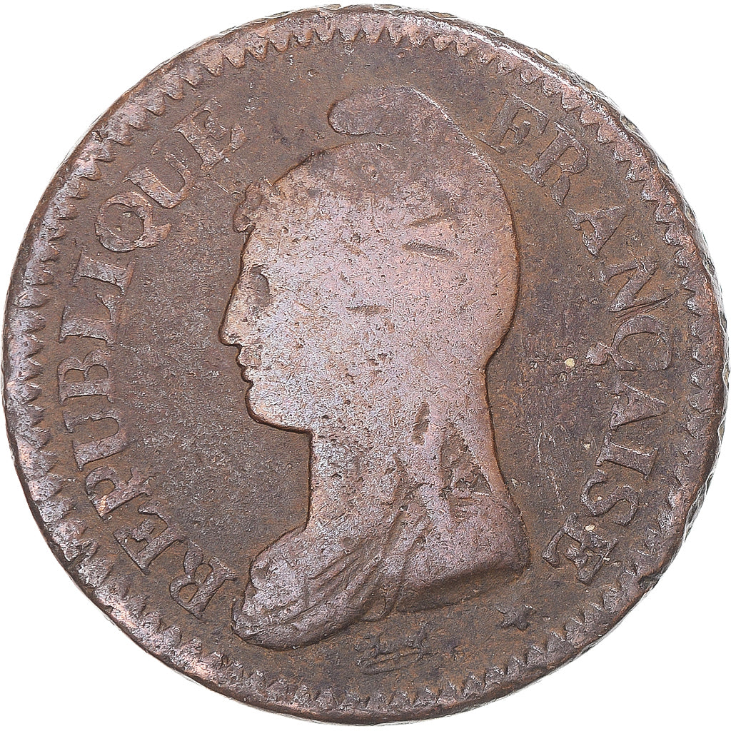 Münze, Frankreich, Dupré, Decime, AN 8, Paris, S+, Kupfer, Gadoury:187a