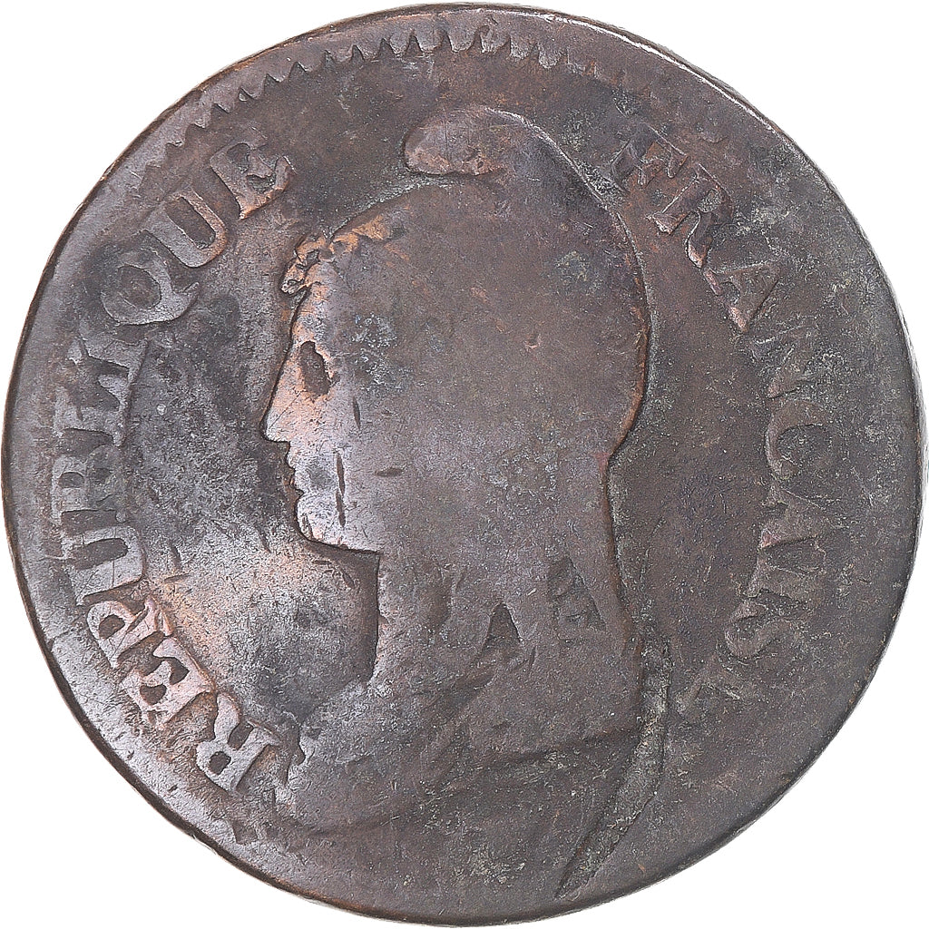 Moneda, Francia, Dupré, Decime, AN 5, Paris, BC+, Cobre, Gadoury:187