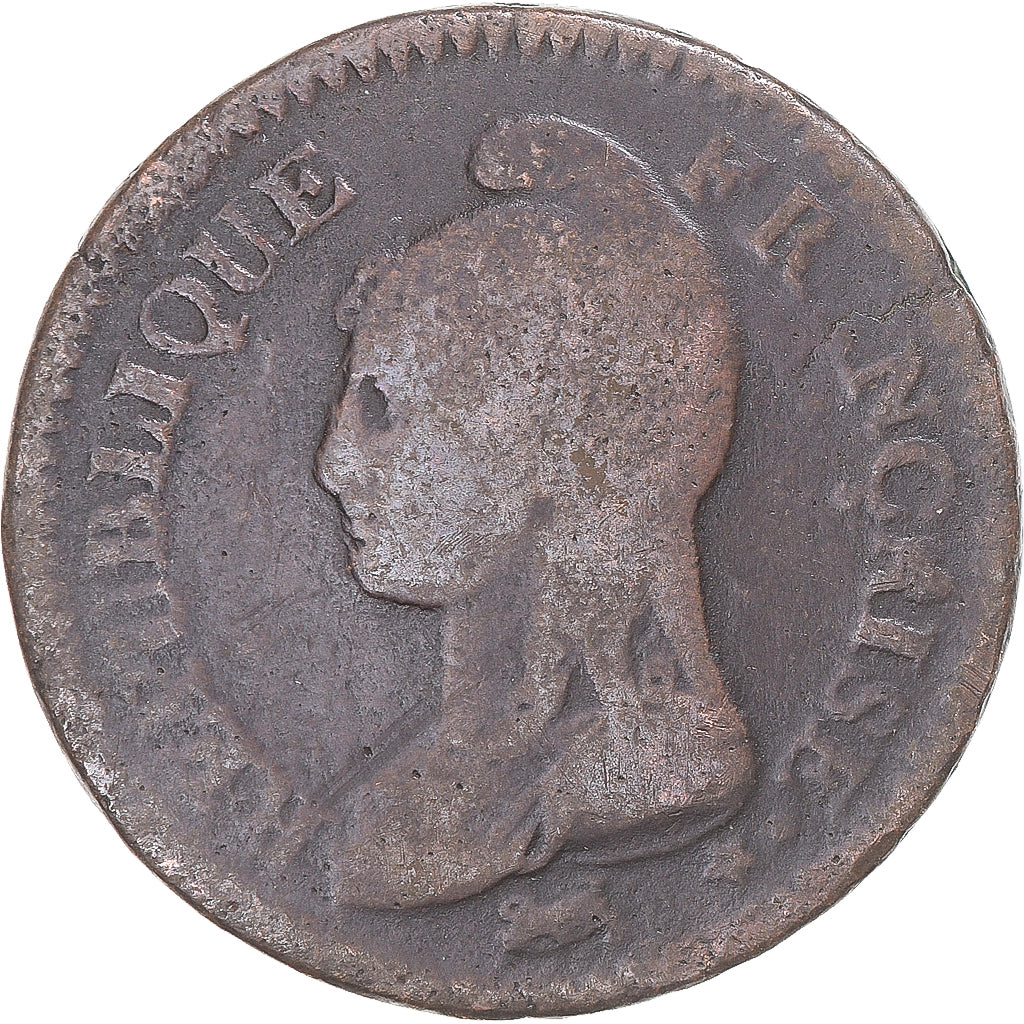 Münze, Frankreich, Dupré, Decime, AN 5, Paris, S+, Kupfer, Gadoury:187