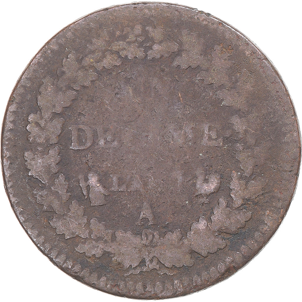 Moneta, Francja, Dupré, Decime, AN 7, Paris, VF(20-25), Miedź, Gadoury:187