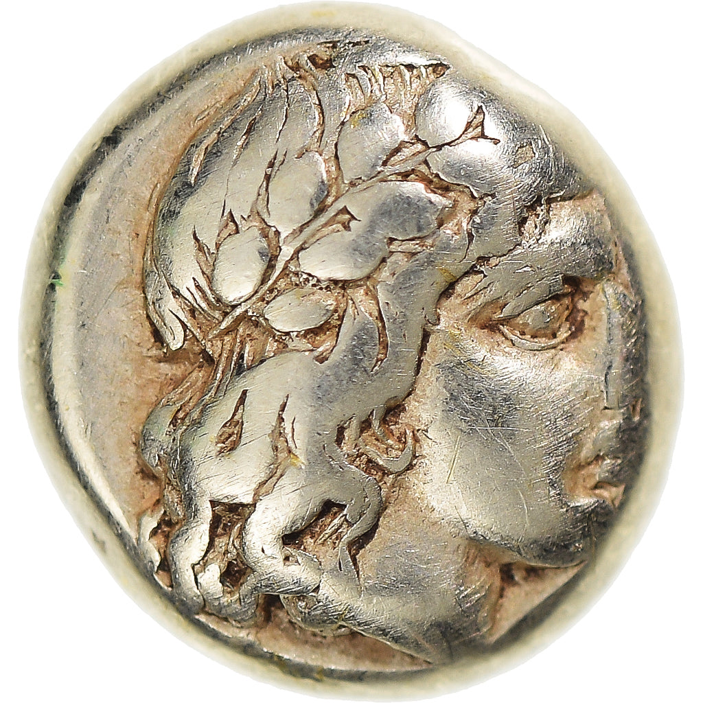 Moneda, Lesbos, Hekte, ca. 412-378 BC, Mytilene, BC+, Electro, HGC:6-996