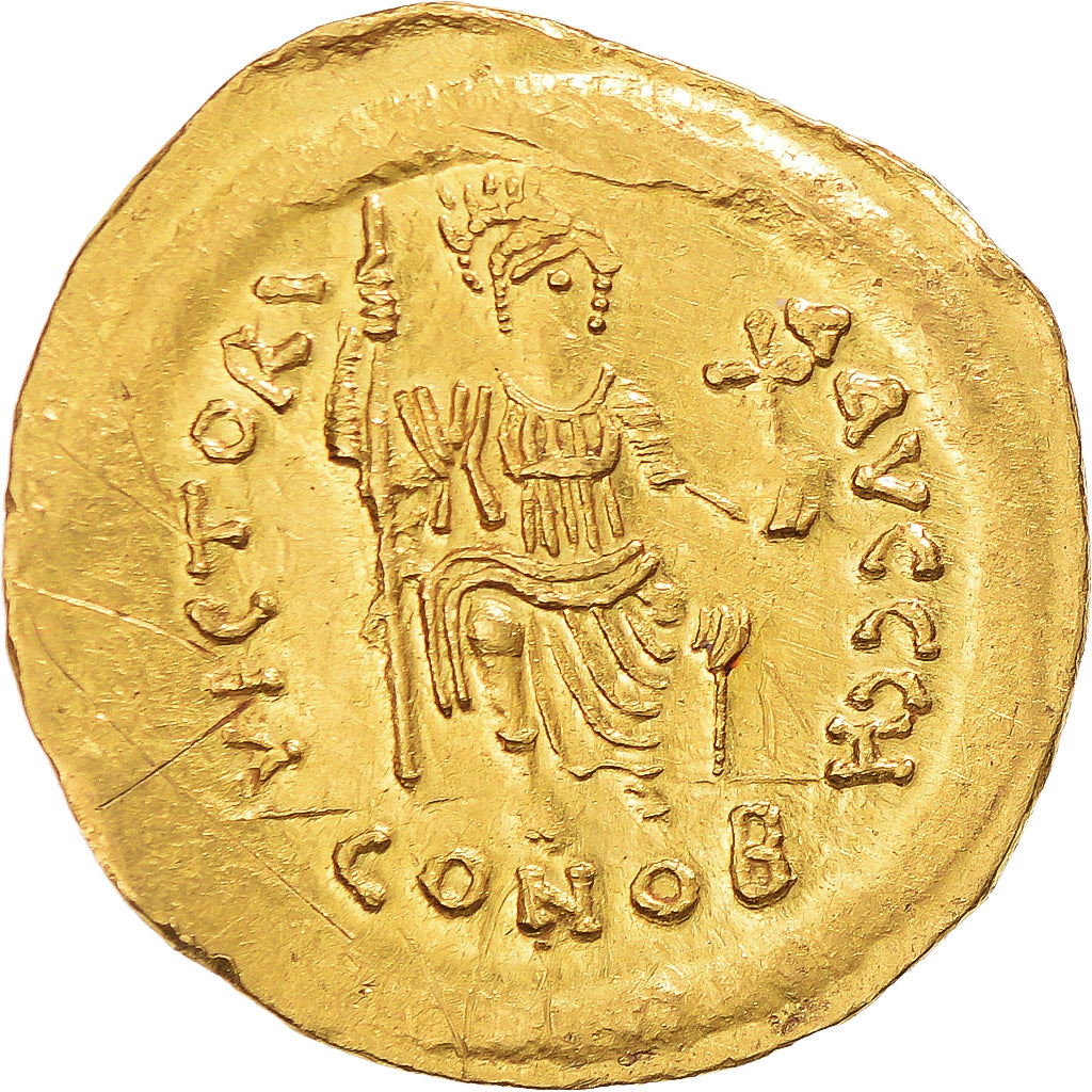 Justin II, Solidus, 565-578, Constantinople, Or, TTB+, Sear:344