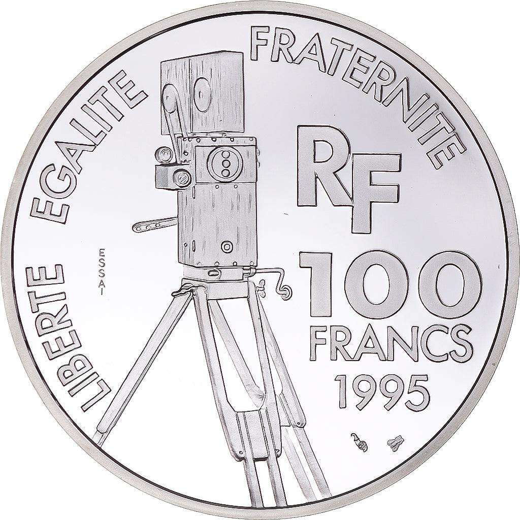 Coin, France, Alfred Hitchcock, 100 Francs, 1995, Monnaie de Paris, ESSAI