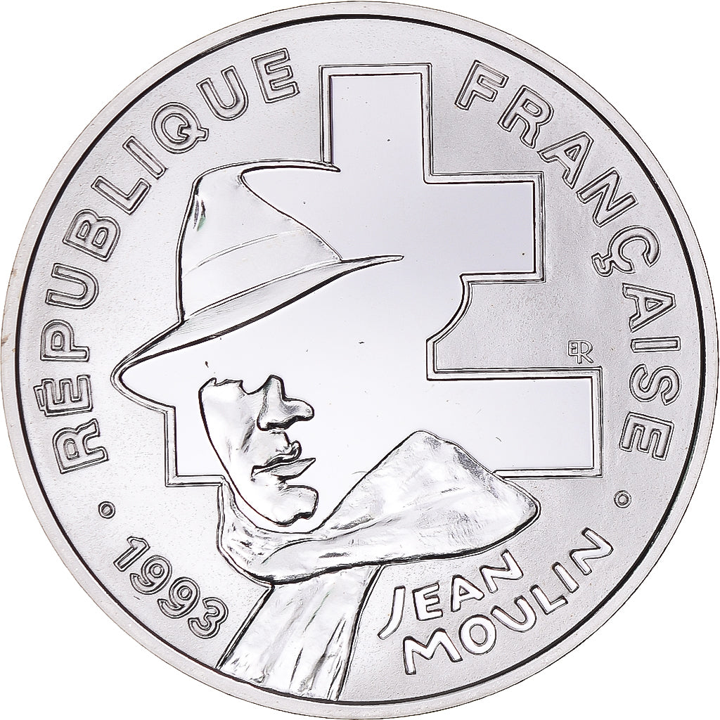 Monnaie, France, Jean Moulin, 100 Francs, 1993, Monnaie de Paris, ESSAI, FDC