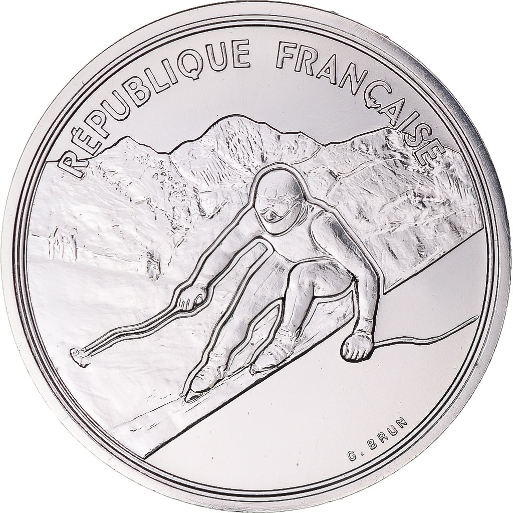 Munten, Frankrijk, Albertville - Ski Alpin, 100 Francs, 1989, Monnaie de Paris