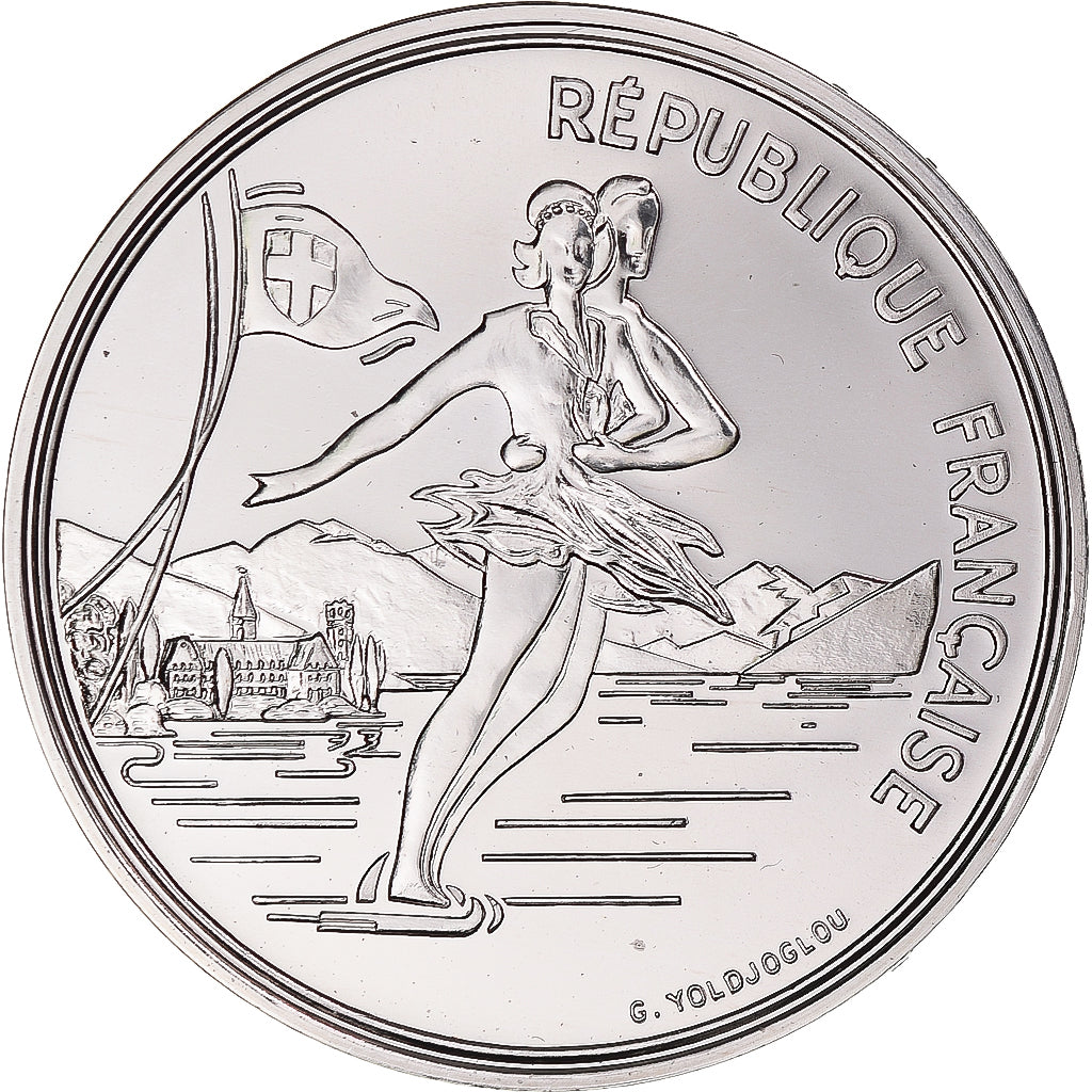 Coin, France, Albertville - Patinage artistique, 100 Francs, 1989, MDP, ESSAI