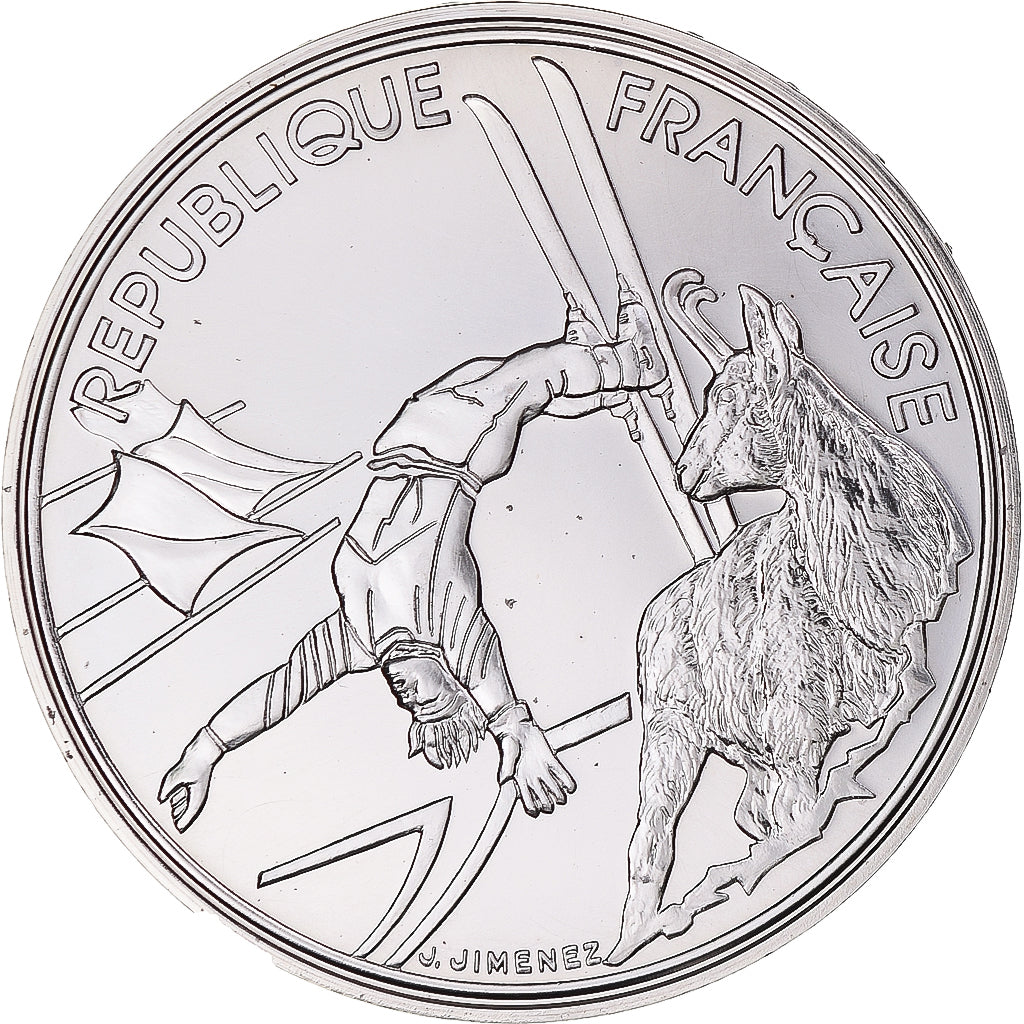 Coin, France, Albertville - Ski acrobatique, 100 Francs, 1990, MDP, ESSAI