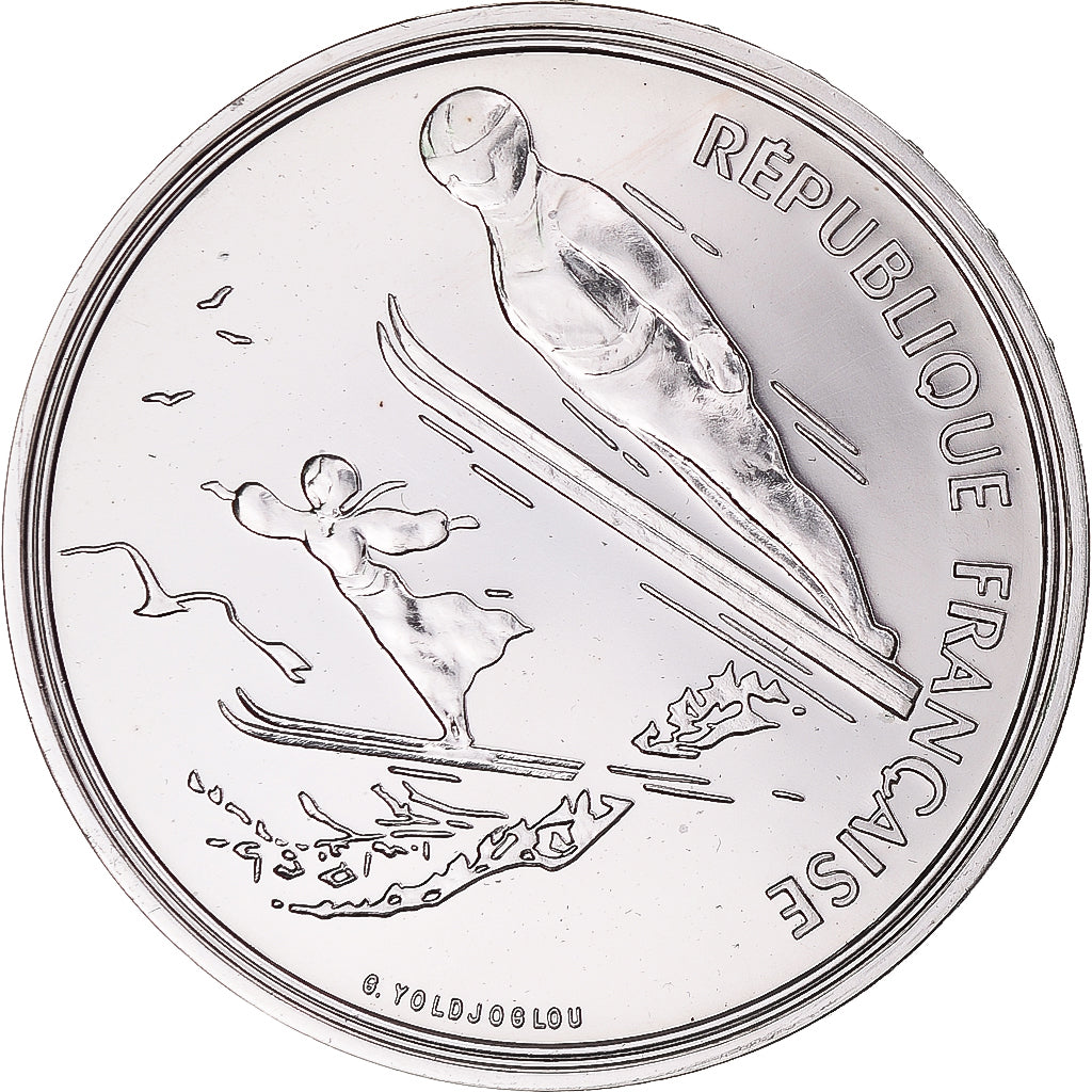 Coin, France, Albertville - Saut à ski, 100 Francs, 1991, MDP, ESSAI