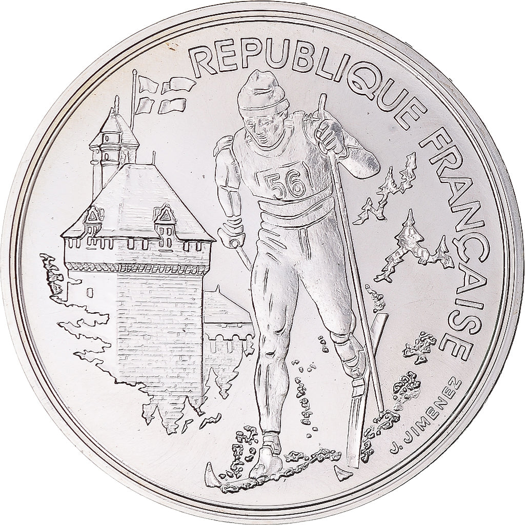 Coin, France, Albertville - Ski de fond, 100 Francs, 1991, MDP, ESSAI