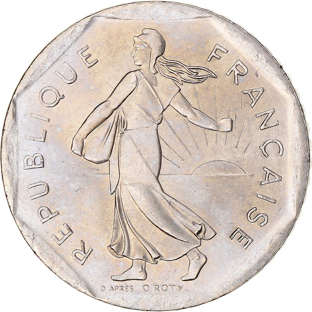 Munten, Frankrijk, Semeuse, 2 Francs, 1993, UNC, Nickel, Gadoury:547