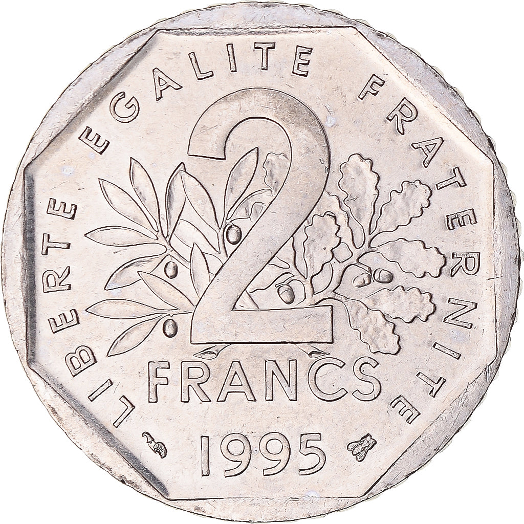 Munten, Frankrijk, Semeuse, 2 Francs, 1995, UNC, Nickel, Gadoury:547