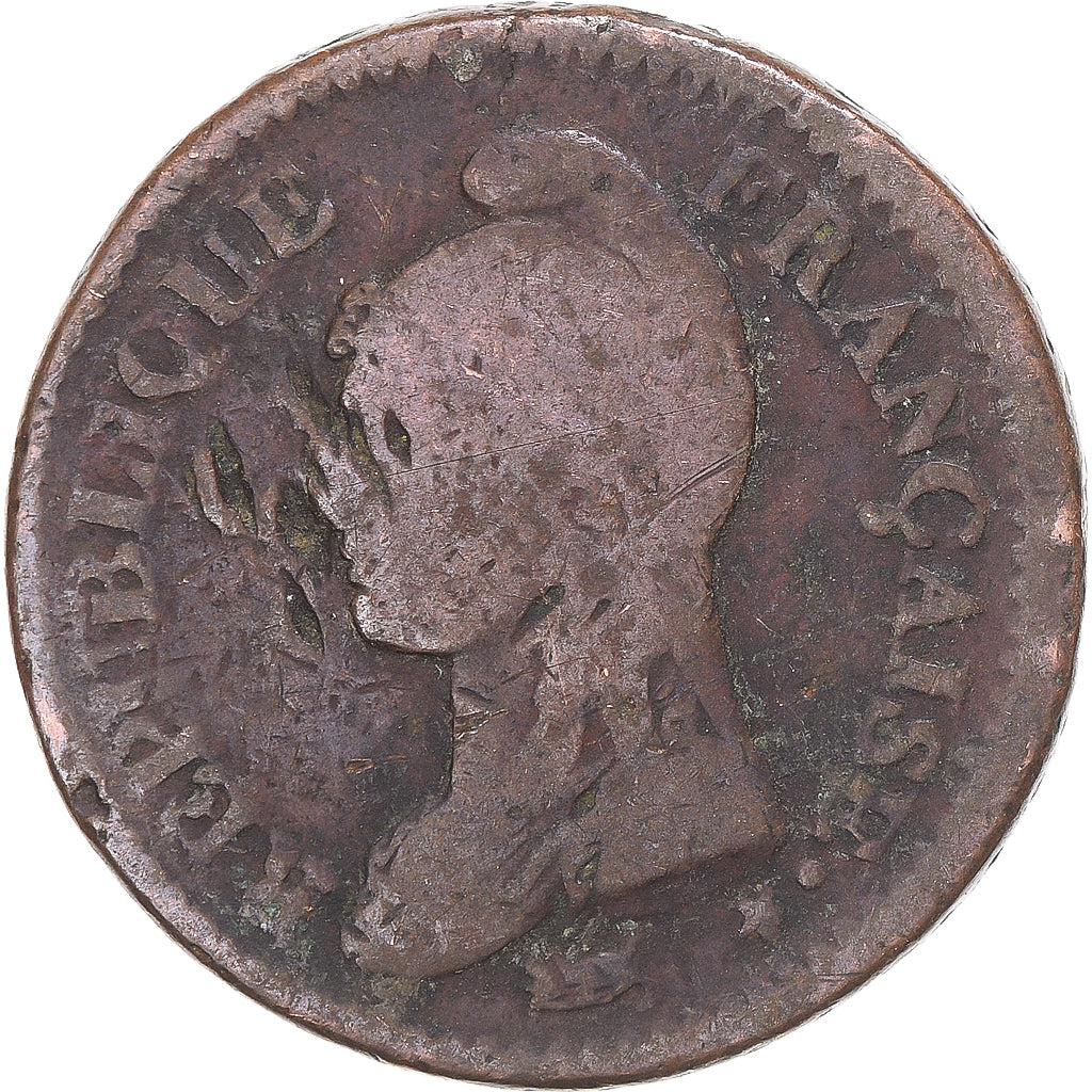 Munten, Frankrijk, Dupré, Decime, AN 5, Paris, ZG+, Koper, Gadoury:187