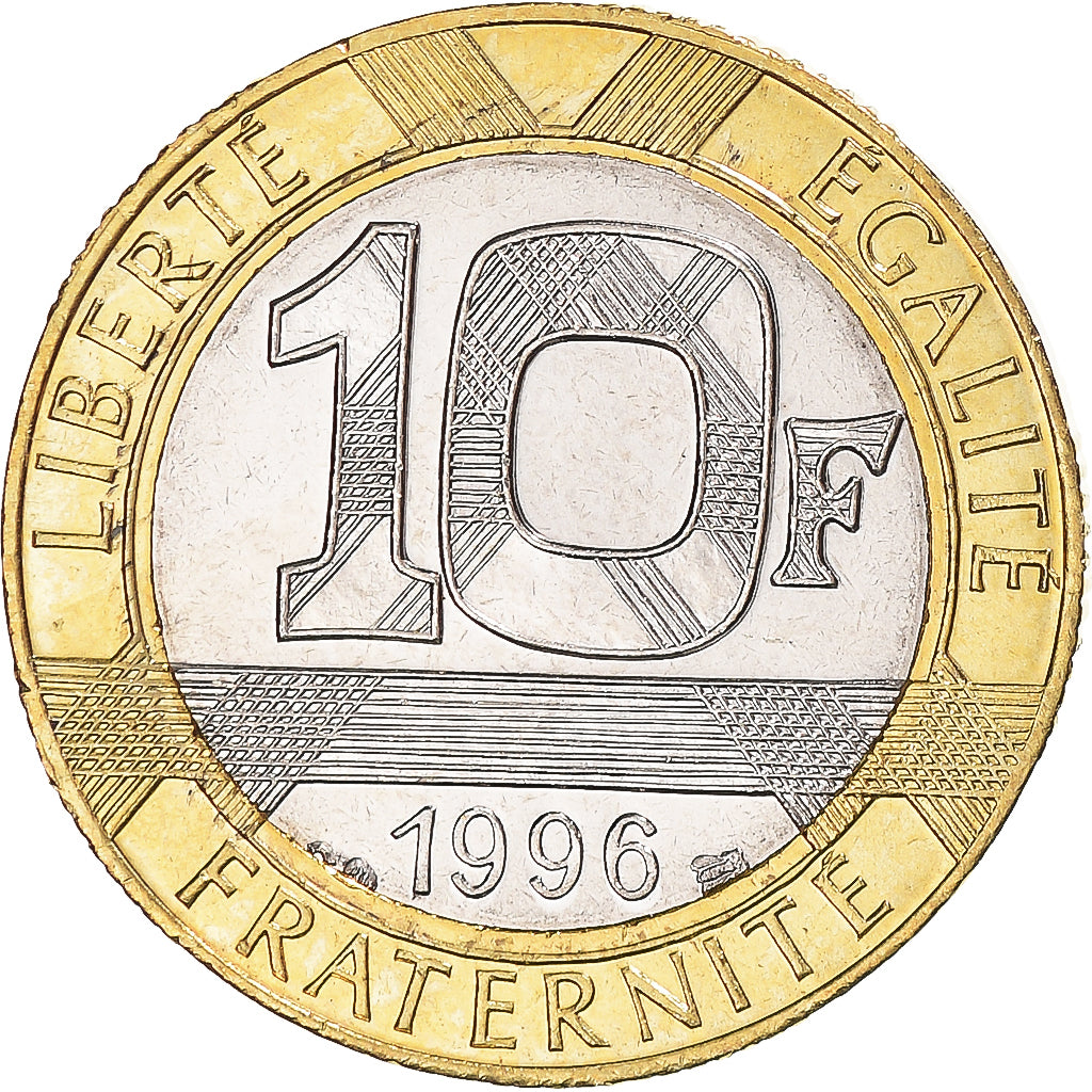Coin, France, 10 Francs, 1996, MS(63), Bi-Metallic, Gadoury:827
