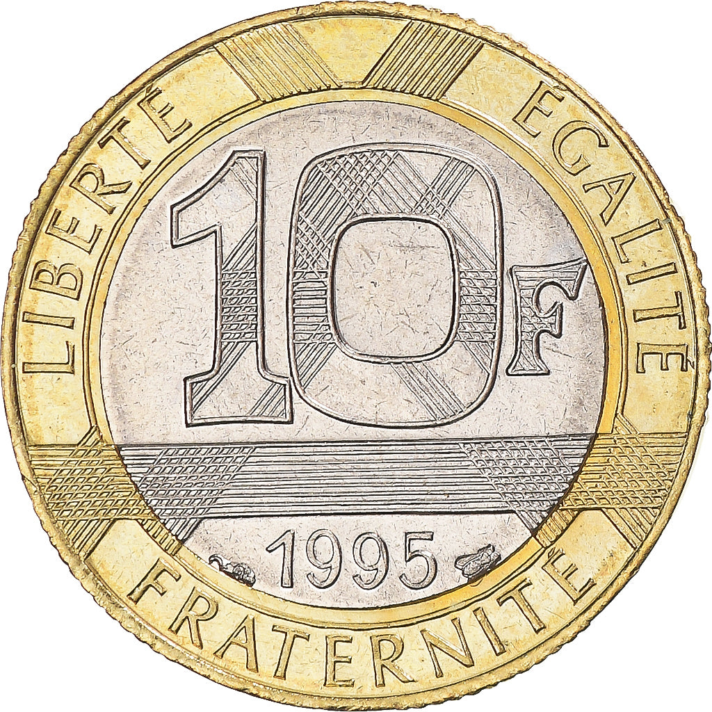 Coin, France, 10 Francs, 1995, MS(60-62), Bi-Metallic, Gadoury:827