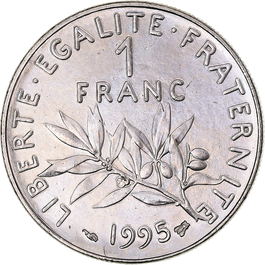 Moneta, Francja, Semeuse, Franc, 1995, MS(64), Nikiel, Gadoury:474