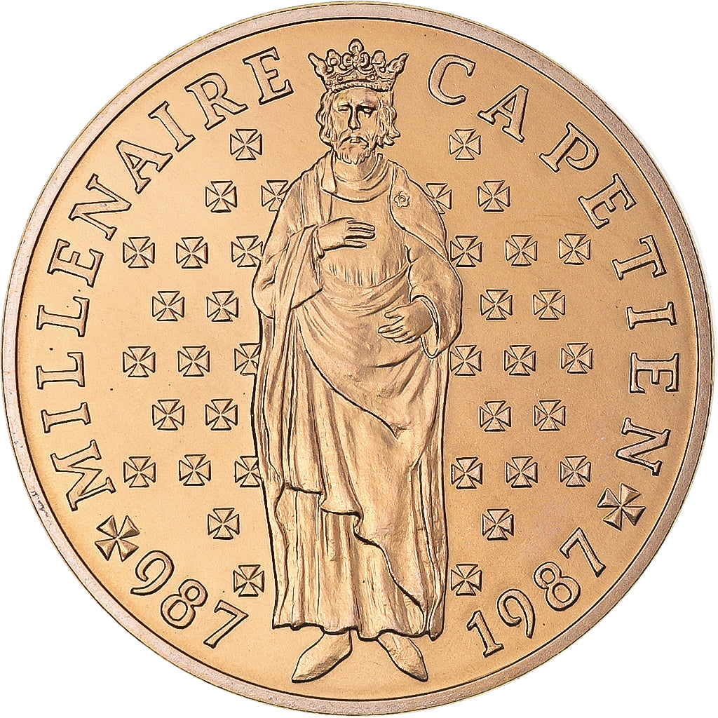 Moneda, Francia, Hugues Capet, 10 Francs, 1987, Monnaie de Paris, ESSAI, FDC