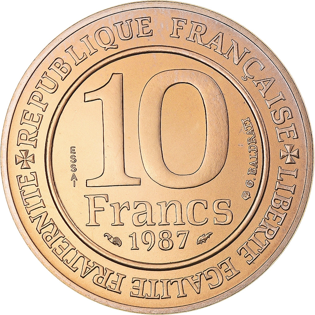 Moneda, Francia, Hugues Capet, 10 Francs, 1987, Monnaie de Paris, ESSAI, FDC