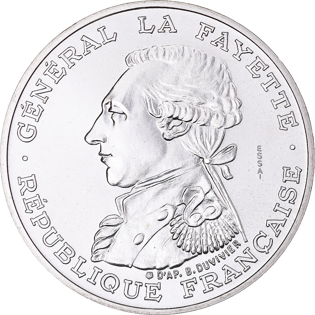 Moneta, Francja, La Fayette, 100 Francs, 1987, Monnaie de Paris, PRÓBA