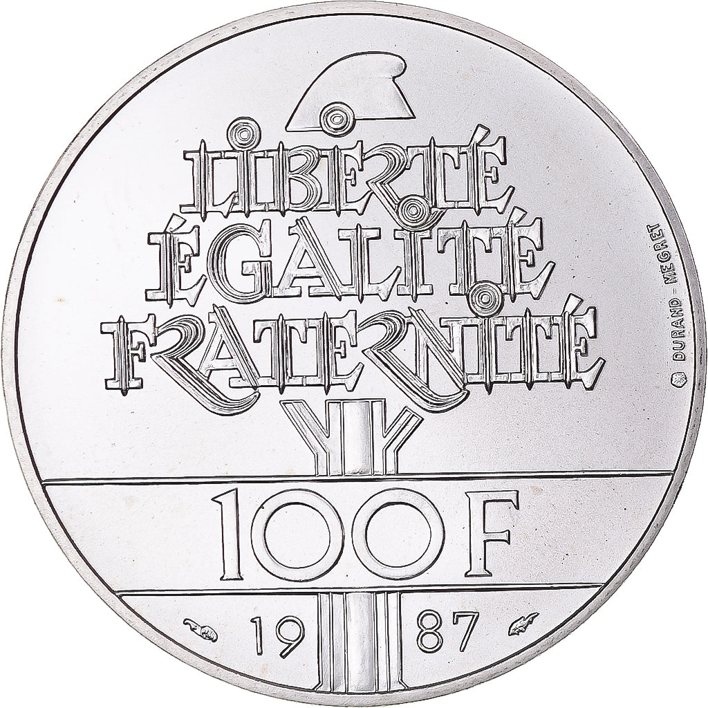 Moneta, Francja, La Fayette, 100 Francs, 1987, Monnaie de Paris, PRÓBA