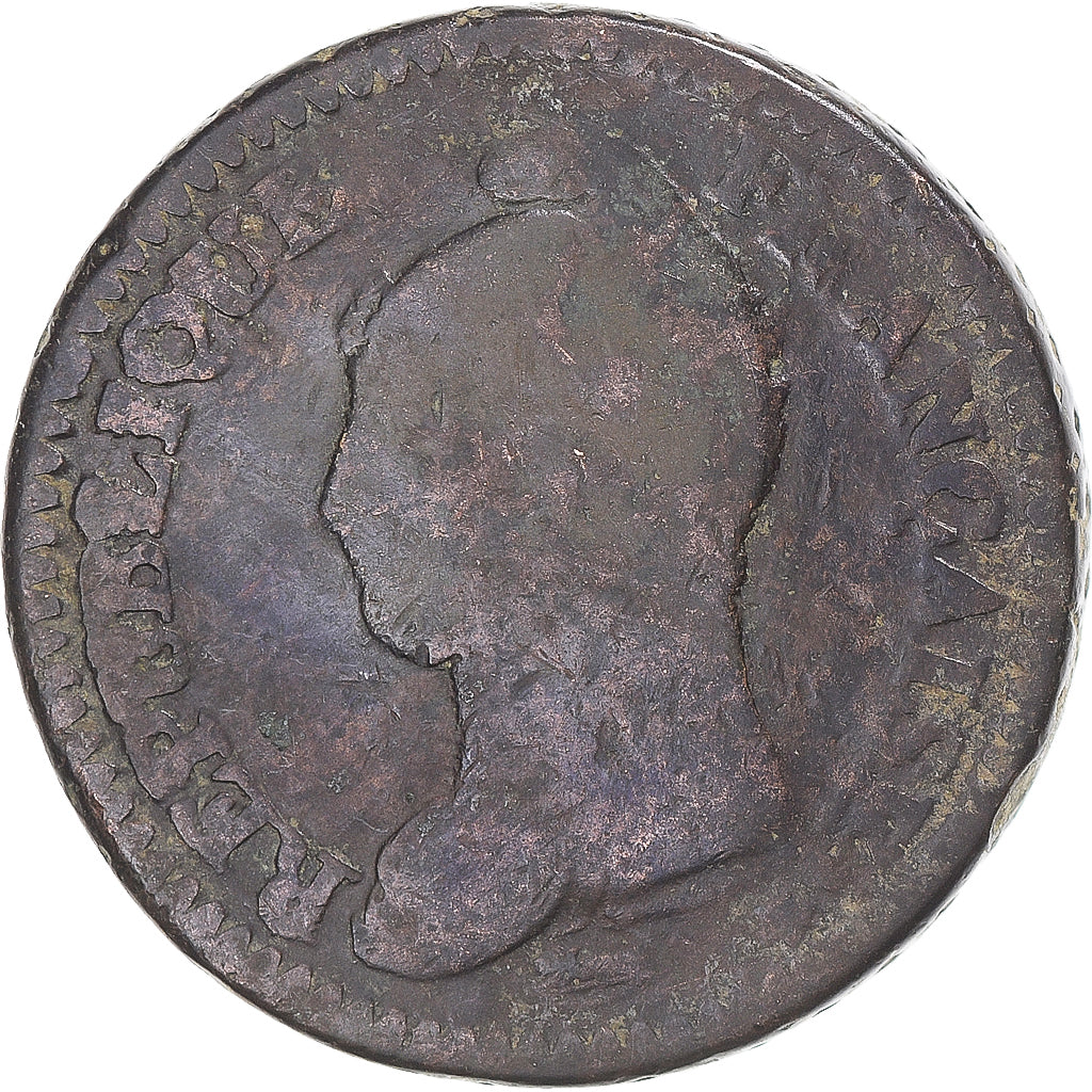 Coin, France, Dupré, Decime, AN 8, Paris, VF(20-25), Copper, Gadoury:187a