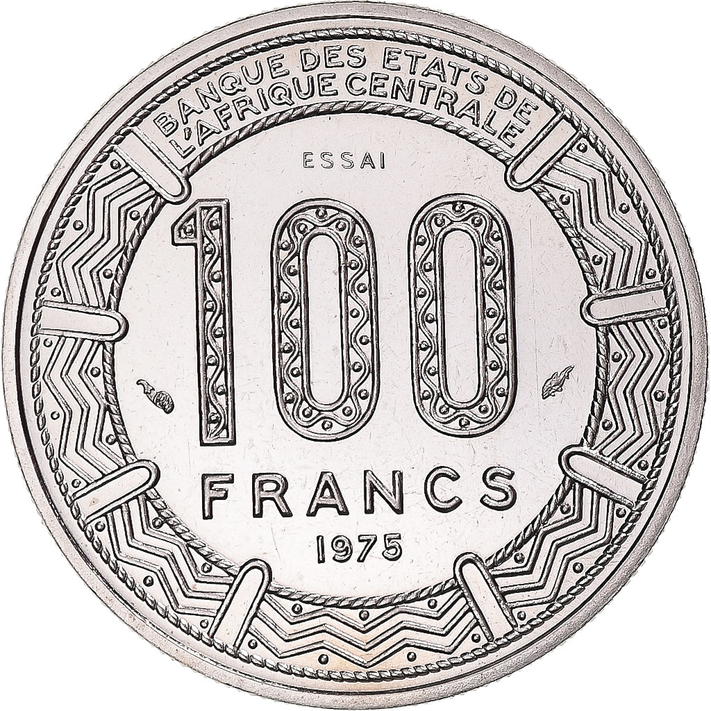 Coin, Gabon, 100 Francs, 1975, Monnaie de Paris, ESSAI, MS(65-70), Nickel, KM:E6