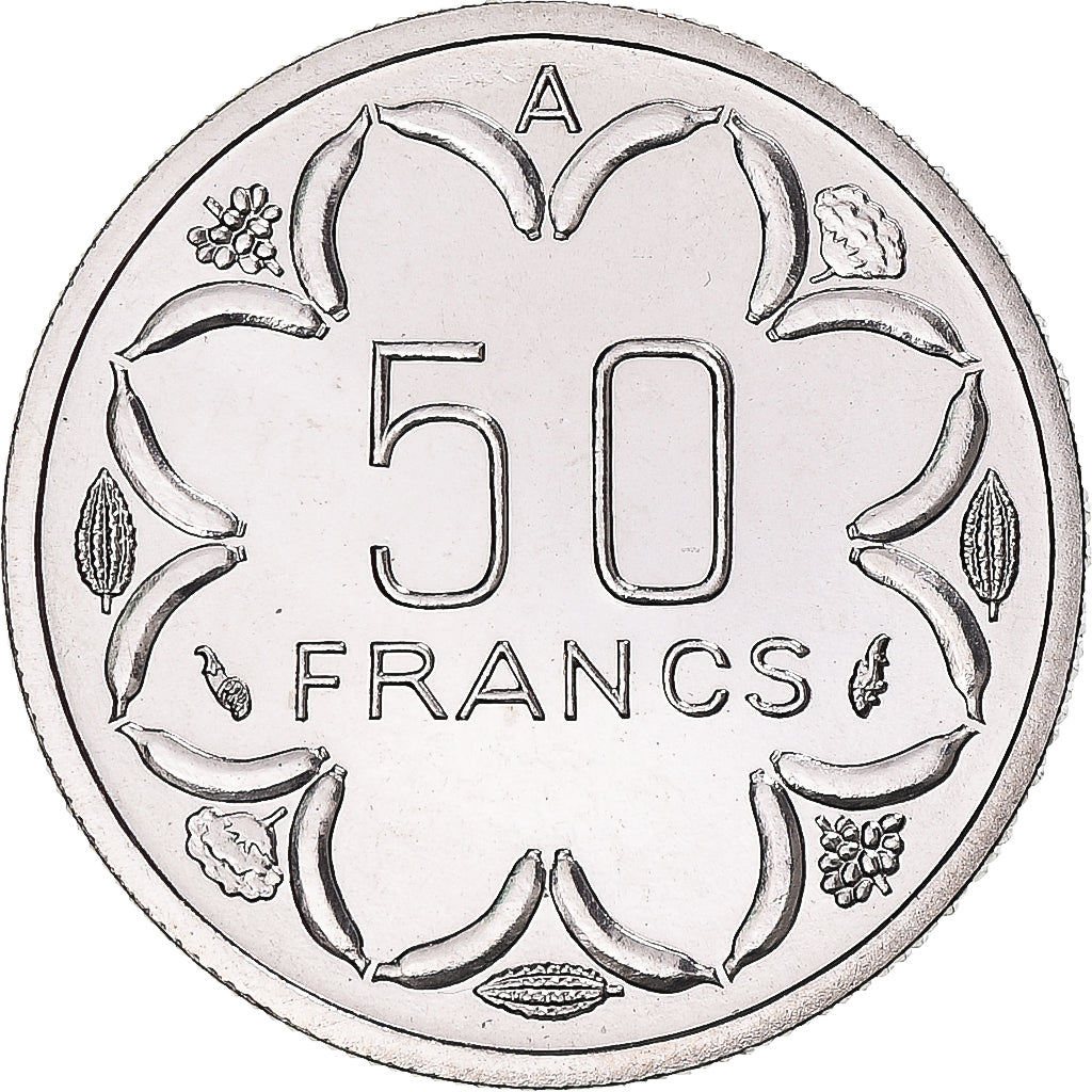 Coin, Chad, 50 Francs, 1976, Monnaie de Paris, ESSAI, MS(65-70), Nickel, KM:11