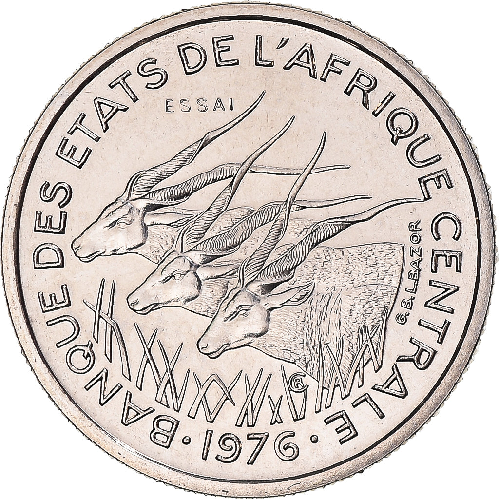 Munten, Centraal Afrika, 50 Francs, 1976, Monnaie de Paris, ESSAI, FDC, Nickel