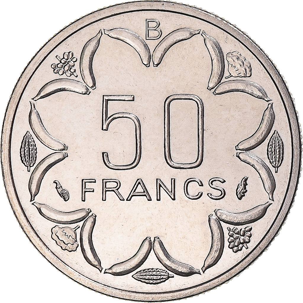 Munten, Centraal Afrika, 50 Francs, 1976, Monnaie de Paris, ESSAI, FDC, Nickel