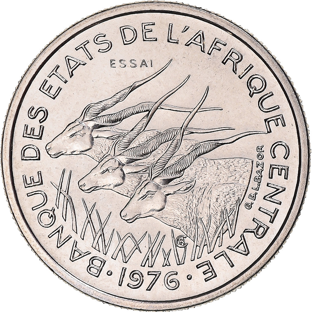 Coin, Gabon, 50 Francs, 1976, Monnaie de Paris, ESSAI, MS(65-70), Nickel, KM:11