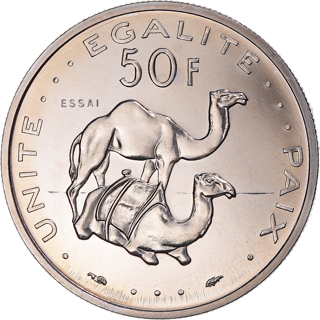 Coin, Djibouti, 50 Francs, 1977, Monnaie de Paris, ESSAI, MS(65-70)