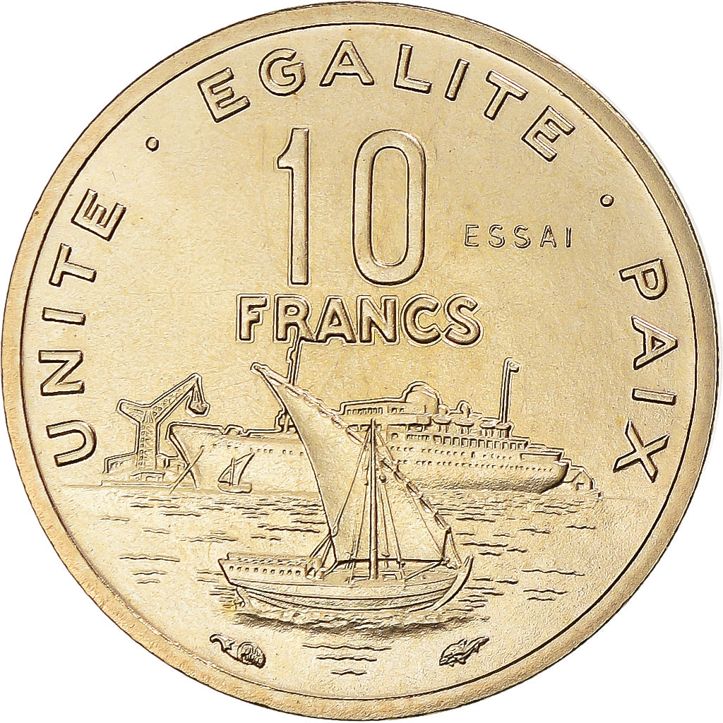 Coin, Djibouti, 10 Francs, 1977, Monnaie de Paris, ESSAI, MS(65-70)