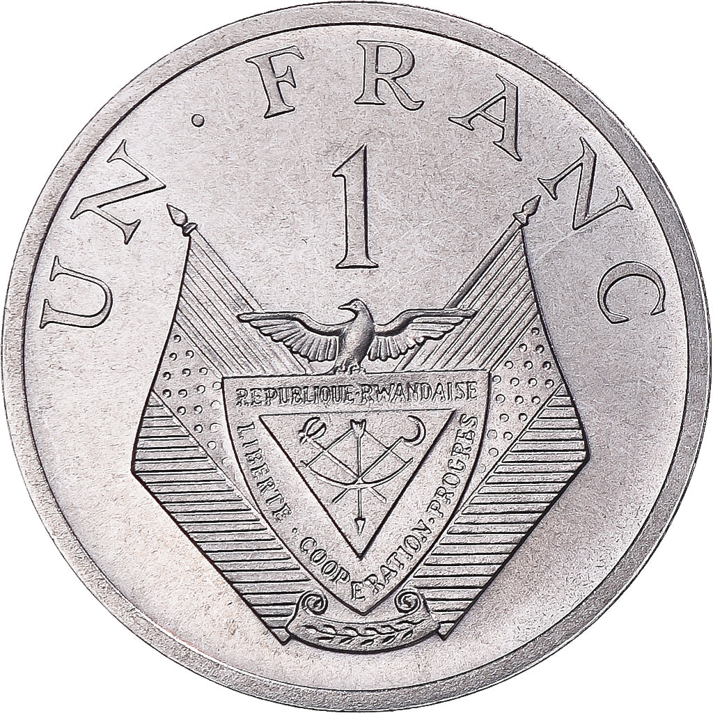 Moneta, Ruanda, Franc, 1977, Monnaie de Paris, PRÓBA, MS(65-70), Aluminium