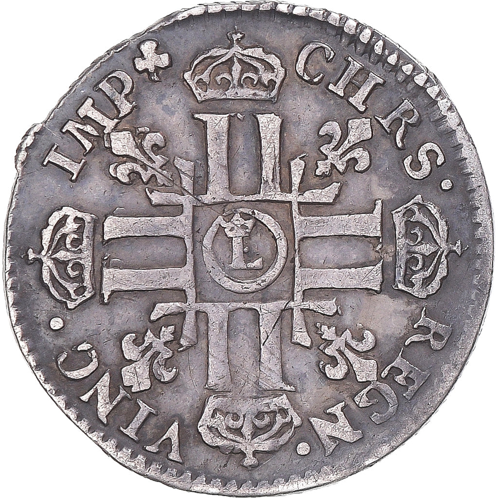 Coin, France, Louis XIV, 1/12 Ecu aux 8 L, 1691, Lille, VF(30-35), Silver