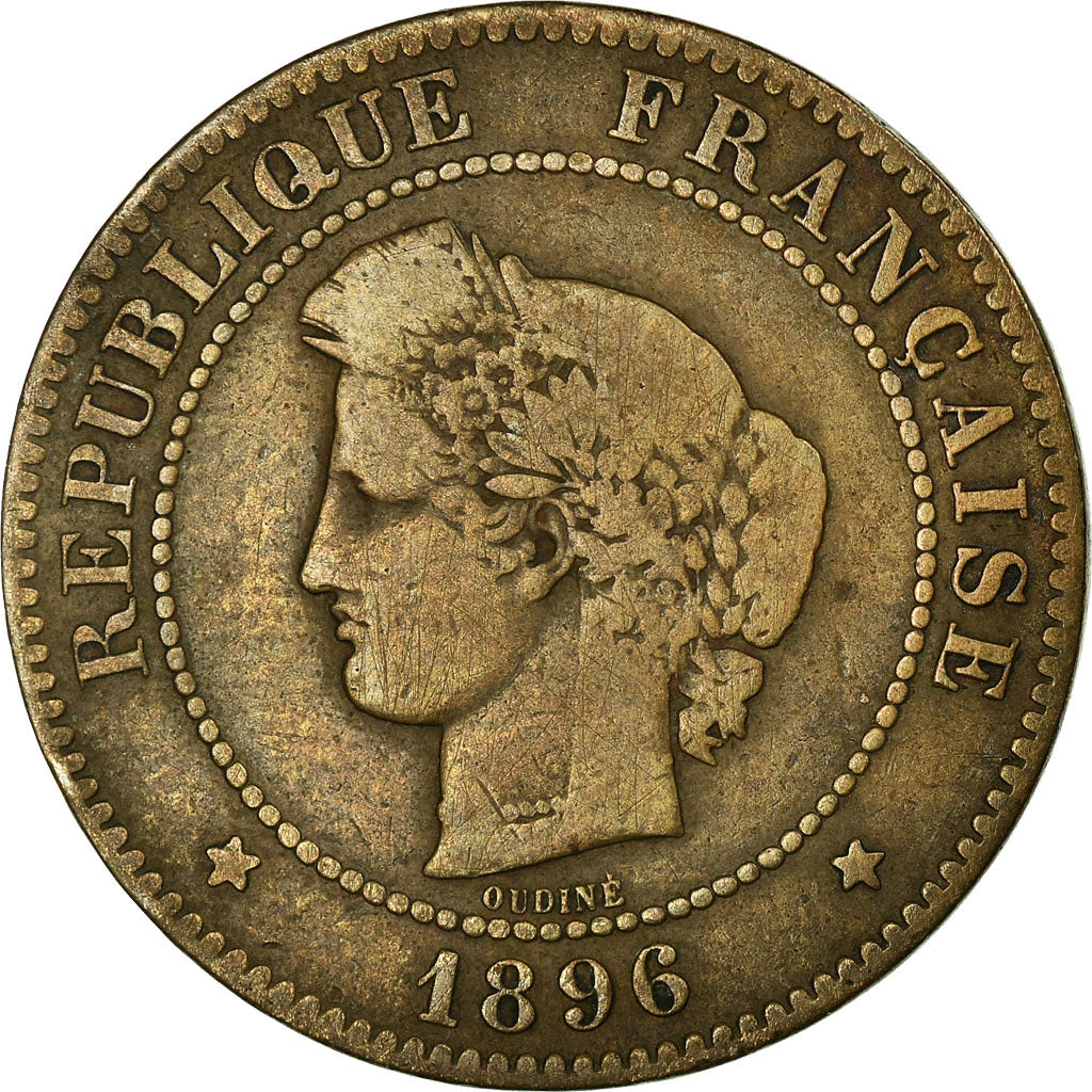 Coin, France, Cérès, 5 Centimes, 1896, Paris, VF(20-25), Bronze, KM:821.1