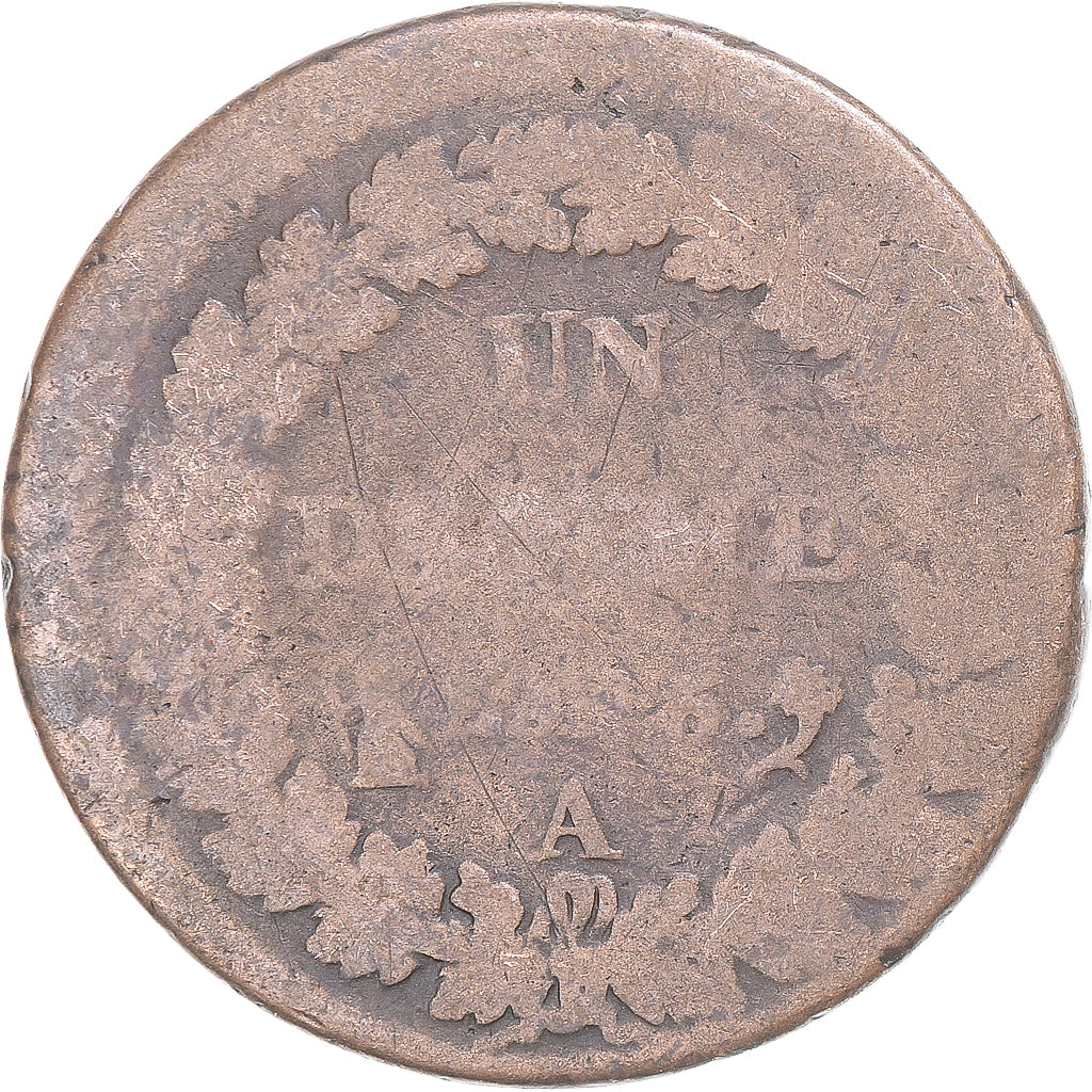 Moeda, França, Dupré, Decime, AN 5, Paris, VF(20-25), Cobre, Gadoury:187