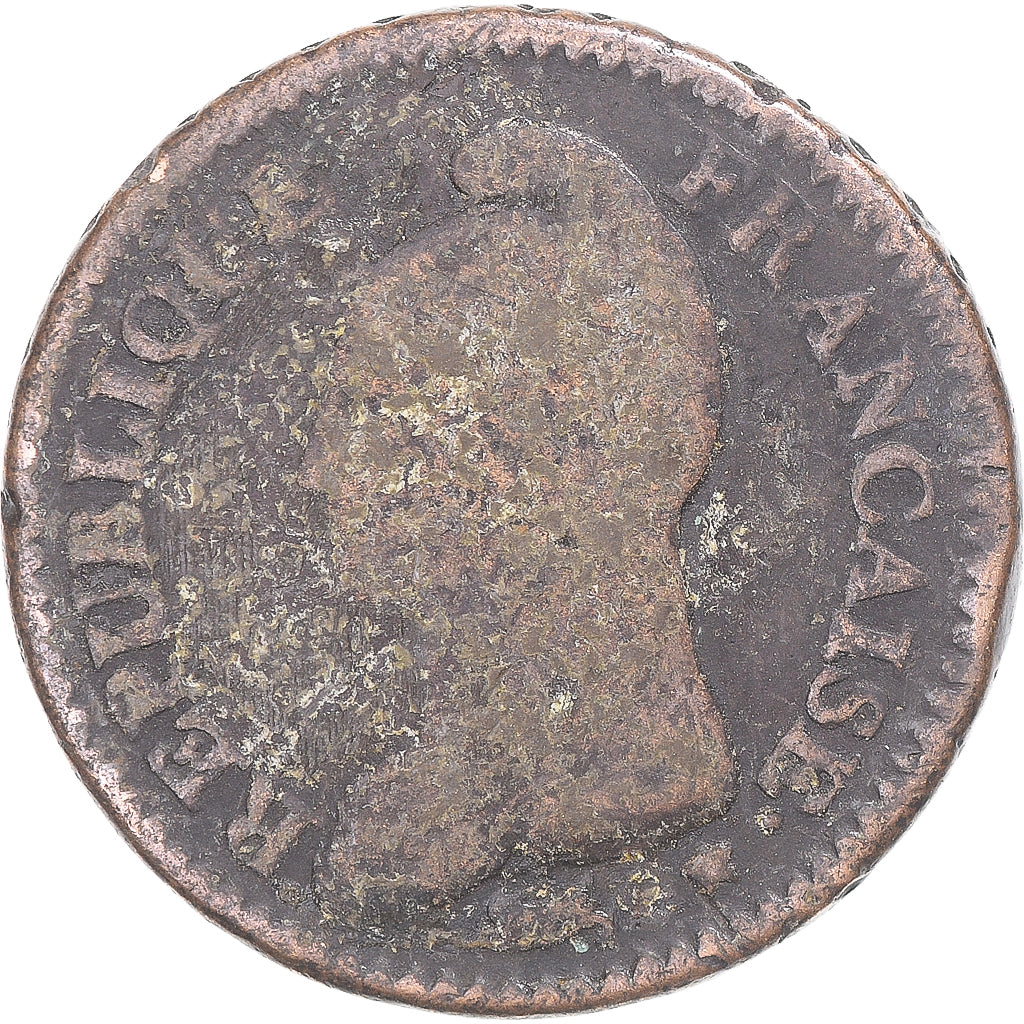 Moeda, França, Dupré, Decime, Paris, F(12-15), Cobre, Gadoury:187/187a