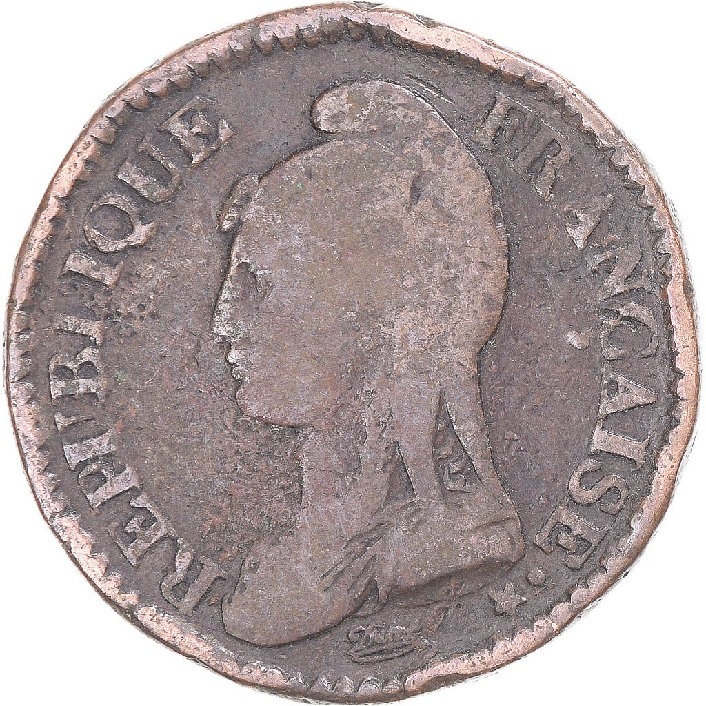 Münze, Frankreich, Dupré, Decime, Paris, S+, Kupfer, Gadoury:187/187a