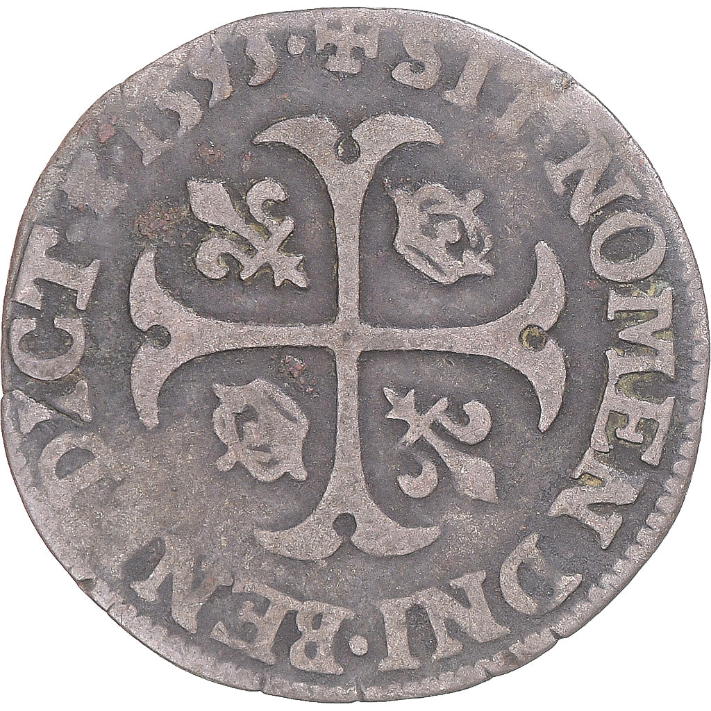 Moneta, Francia, Henri IV, Douzain, 1593, Saint-Lô, MB+, Biglione, Gadoury:552