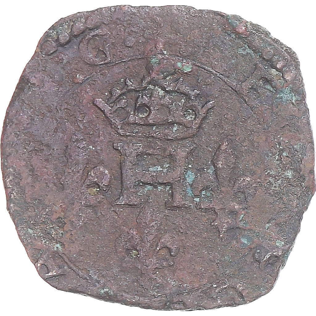 Moneta, Francja, Henri III, Liard à la Croix du Saint-Esprit, VF(20-25), Bilon