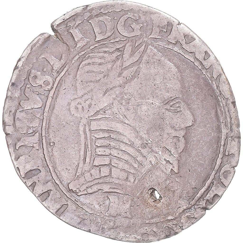 Münze, Frankreich, Henri III, La Ligue, 1/2 Franc au col plat, 1590, Toulouse