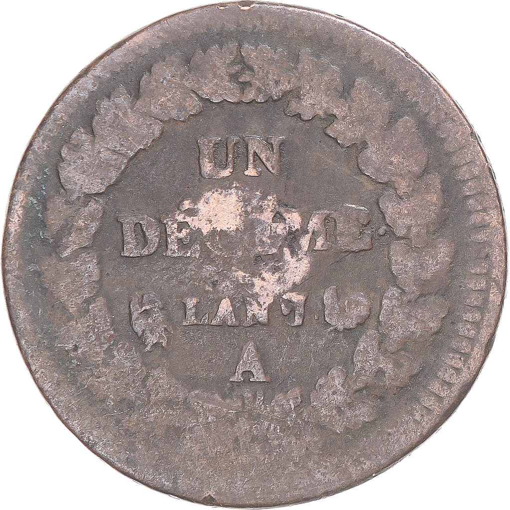 Moneta, Francja, Dupré, Decime, AN 7/5, Paris, VF(20-25), Miedź, Gadoury:187