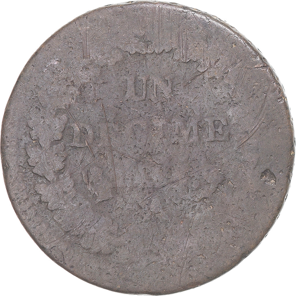 Munten, Frankrijk, Dupré, Decime, Paris, ZG+, Koper, Gadoury:187