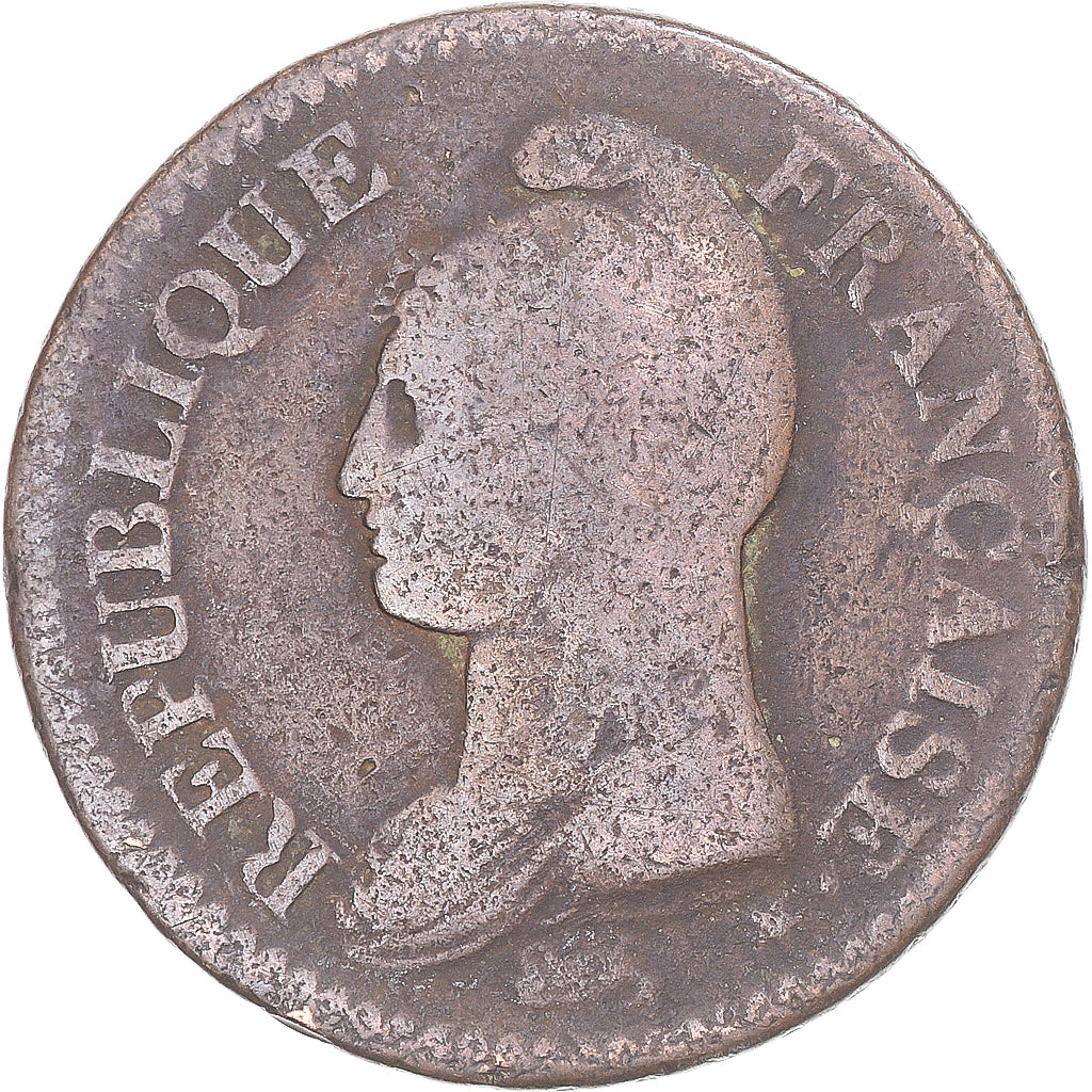 Moeda, França, Dupré, Decime, Paris, VF(20-25), Cobre, Gadoury:187